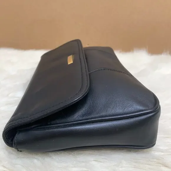 CABIN CREEK Soft Black Leather Vintage Flap Clutch Purse - Picture 14 of 15